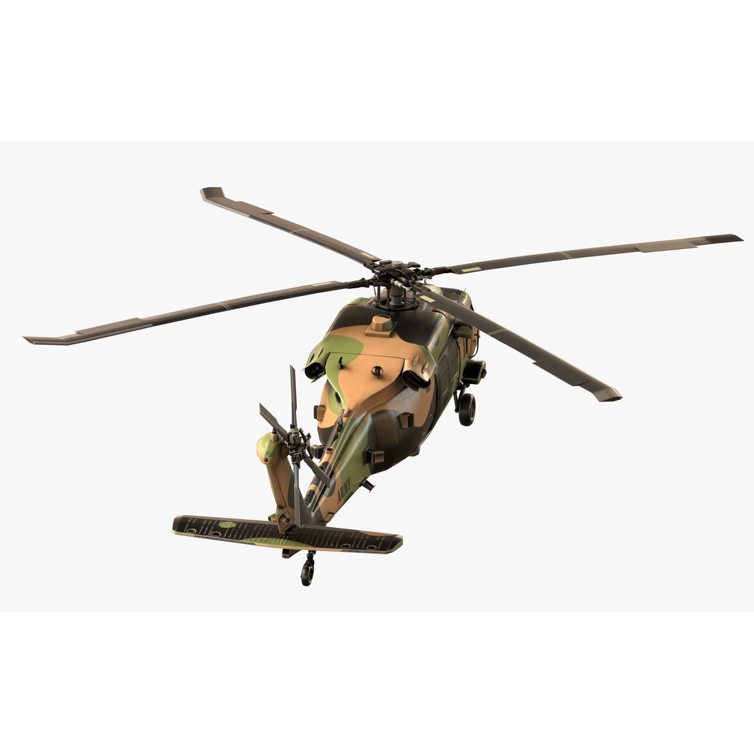 Sikorsky UH-60M Black Hawk 3D Model – Low Poly Game Ready Helicopter, FBX - View 8