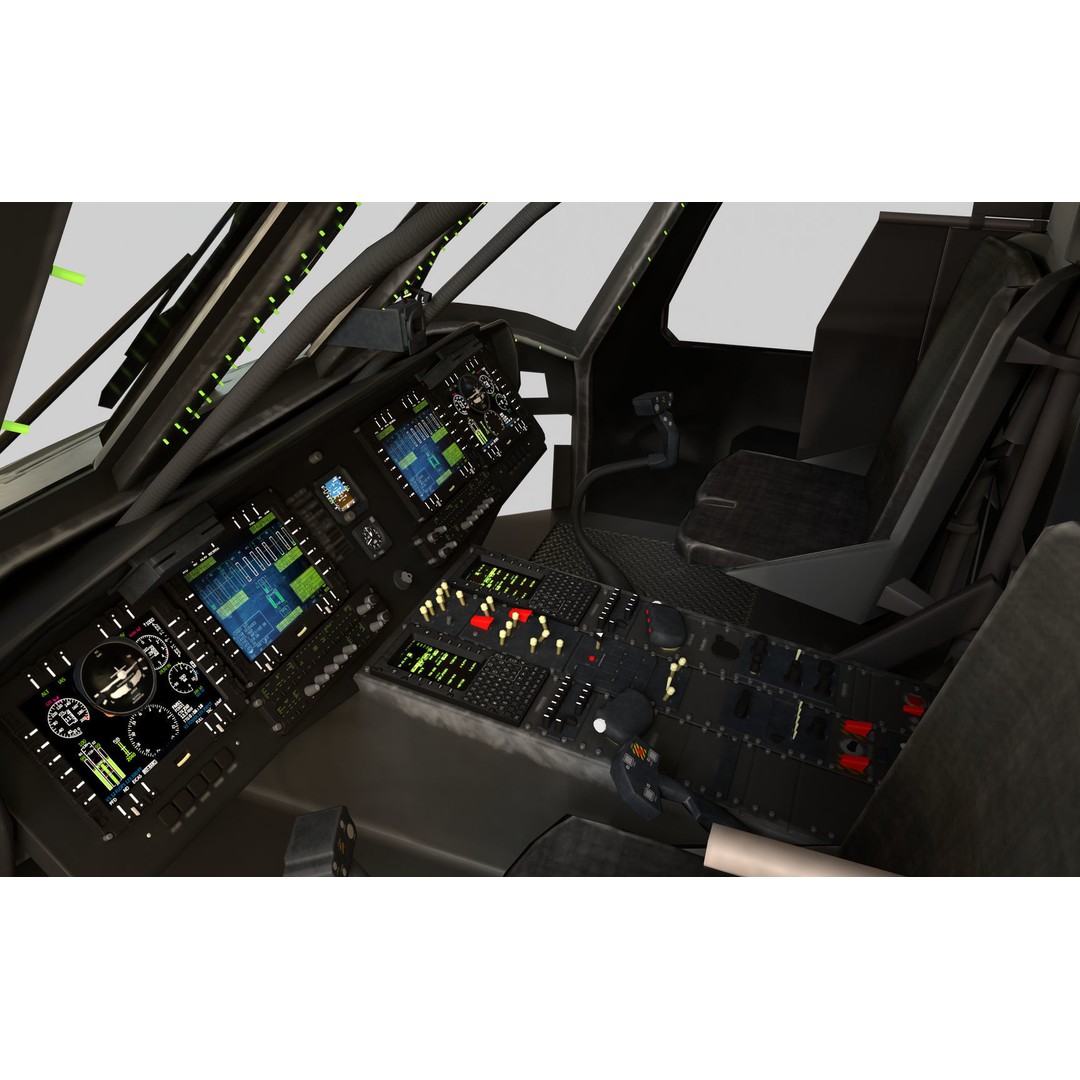 Sikorsky UH-60M Black Hawk 3D Model – Low Poly Game Ready Helicopter, FBX - View 9