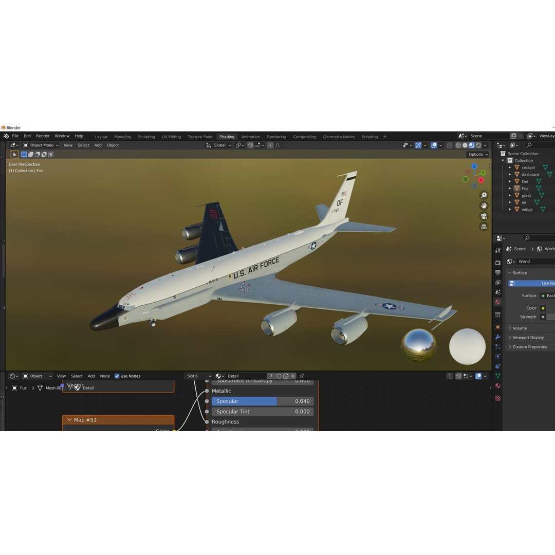 RC-135S Cobra Ball 3D Model – Military Aircraft, FBX, PBR Textures - View 19