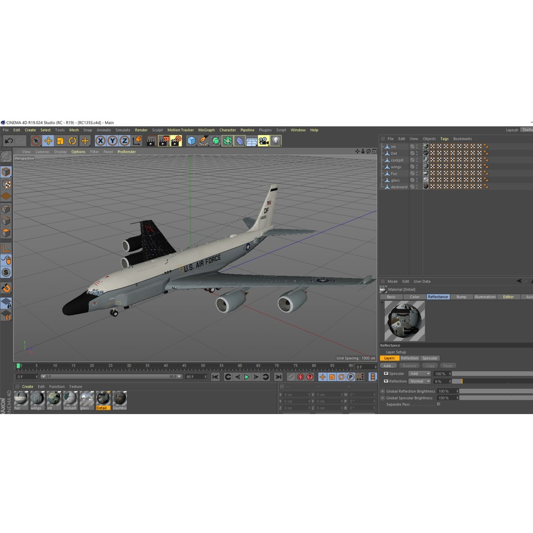 RC-135S Cobra Ball 3D Model – Military Aircraft, FBX, PBR Textures - View 20