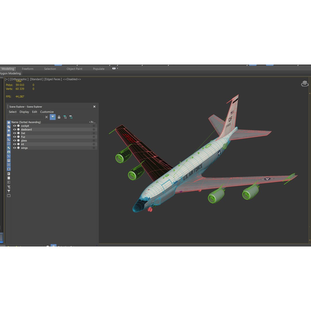RC-135S Cobra Ball 3D Model – Military Aircraft, FBX, PBR Textures - View 21