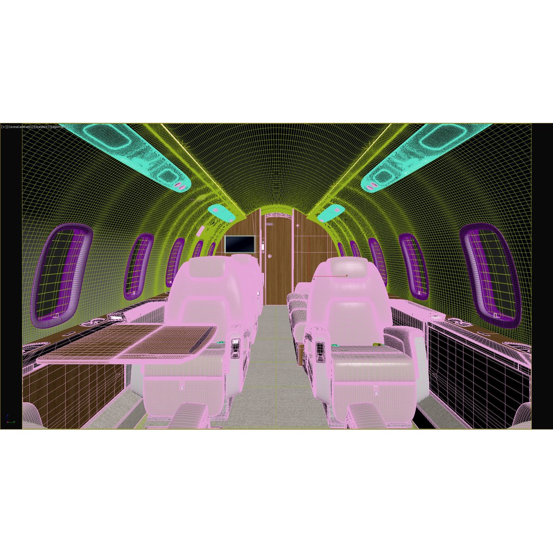 Business Jet Interior 3D Model – High-Quality Textured Scene, FBX, OBJ - View 11