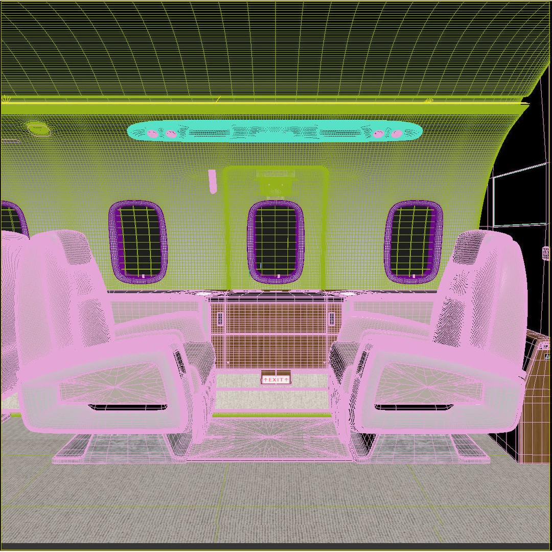 Business Jet Interior 3D Model – High-Quality Textured Scene, FBX, OBJ - View 15