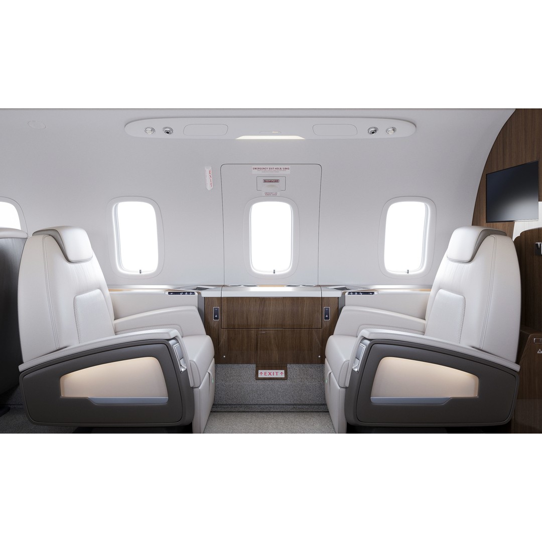 Business Jet Interior 3D Model – High-Quality Textured Scene, FBX, OBJ - View 3