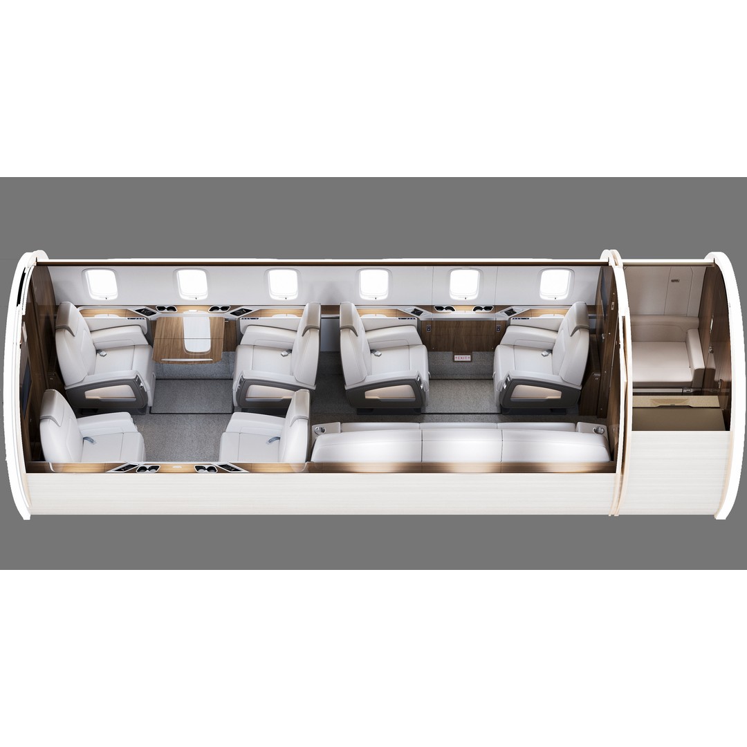 Business Jet Interior 3D Model – High-Quality Textured Scene, FBX, OBJ - View 7