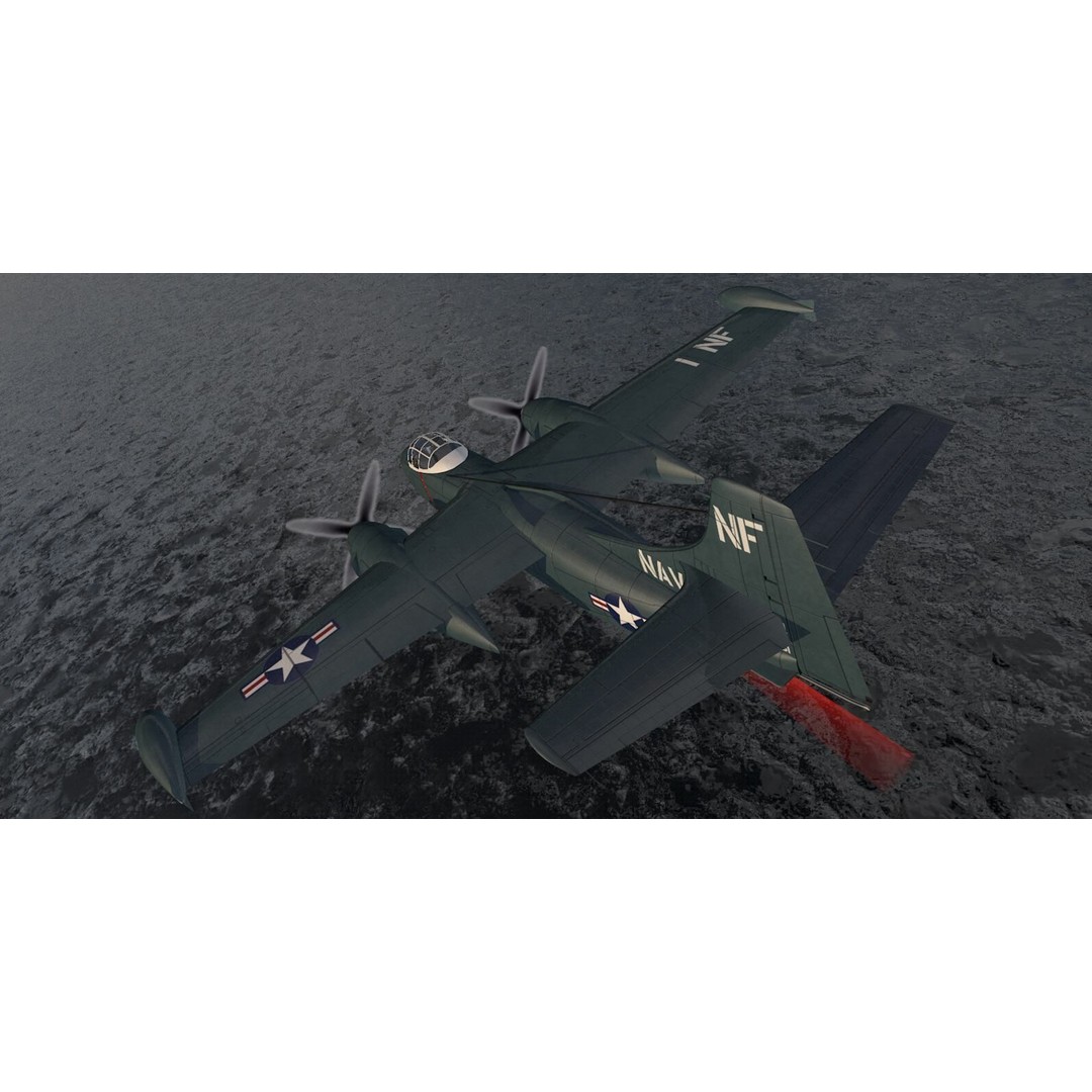 North American AJ-1 Savage 3D Model – Historic Medium Bomber, FBX, OBJ - View 11