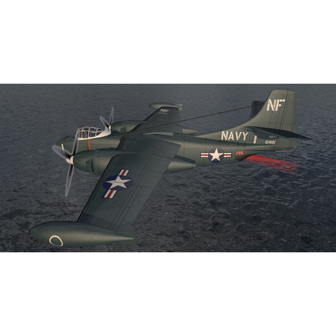 North American AJ-1 Savage 3D Model – Historic Medium Bomber, FBX, OBJ - View 12