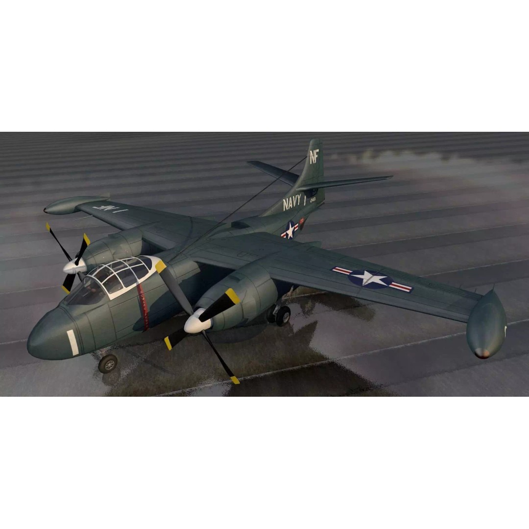 North American AJ-1 Savage 3D Model – Historic Medium Bomber, FBX, OBJ - View 2