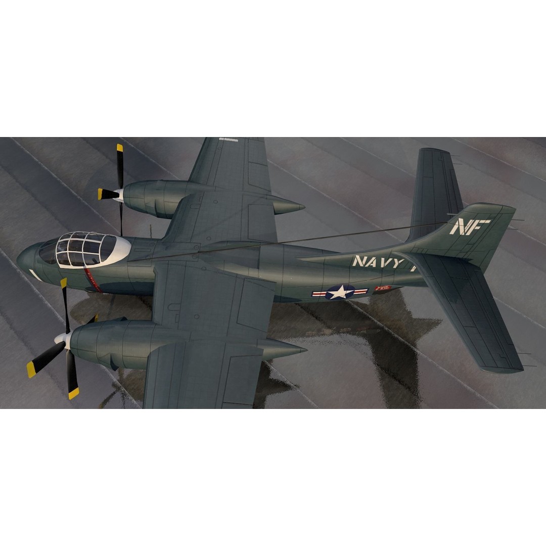 North American AJ-1 Savage 3D Model – Historic Medium Bomber, FBX, OBJ - View 7