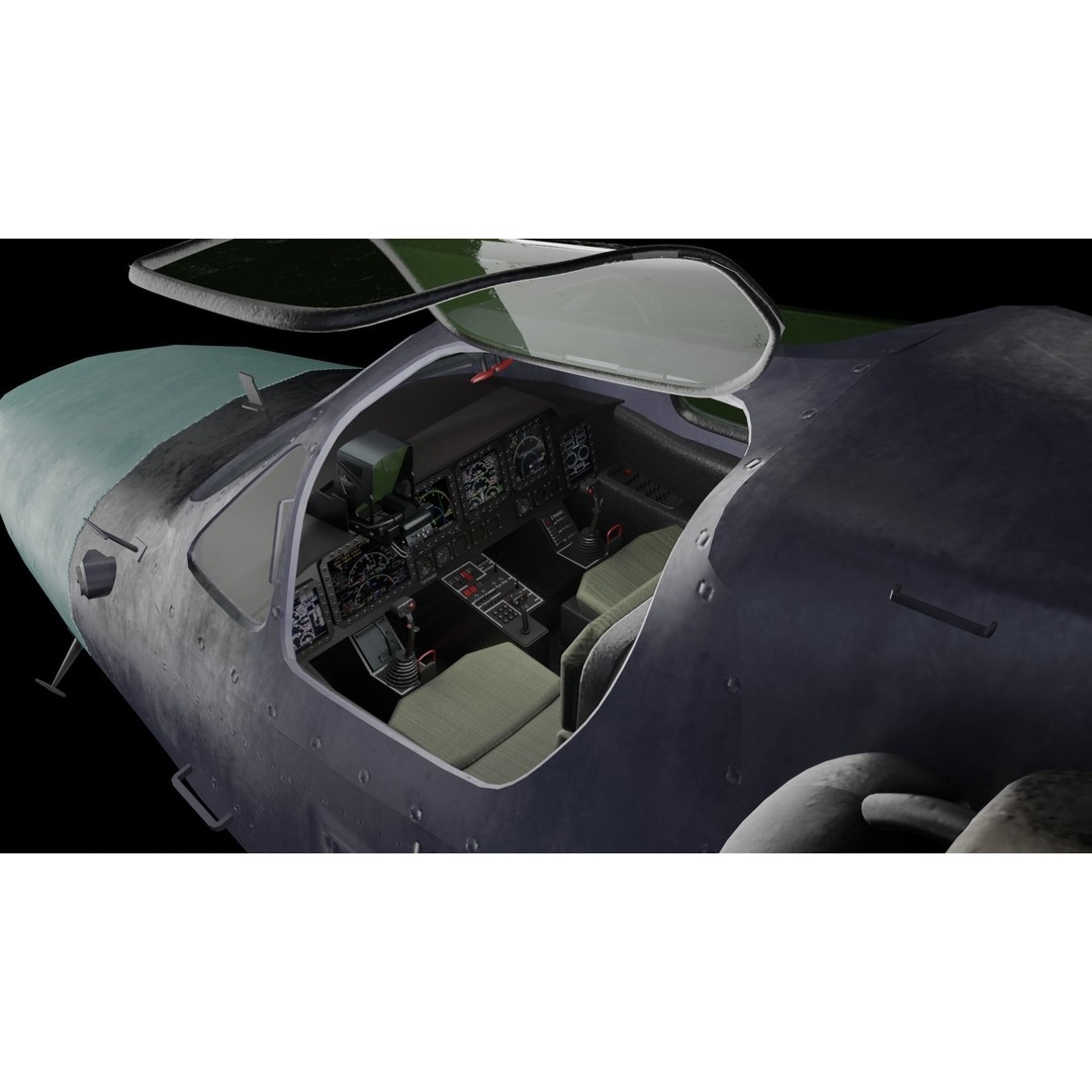 Kamov Ka-52 Alligator 3D Model – Low Poly Game Asset, FBX - View 7