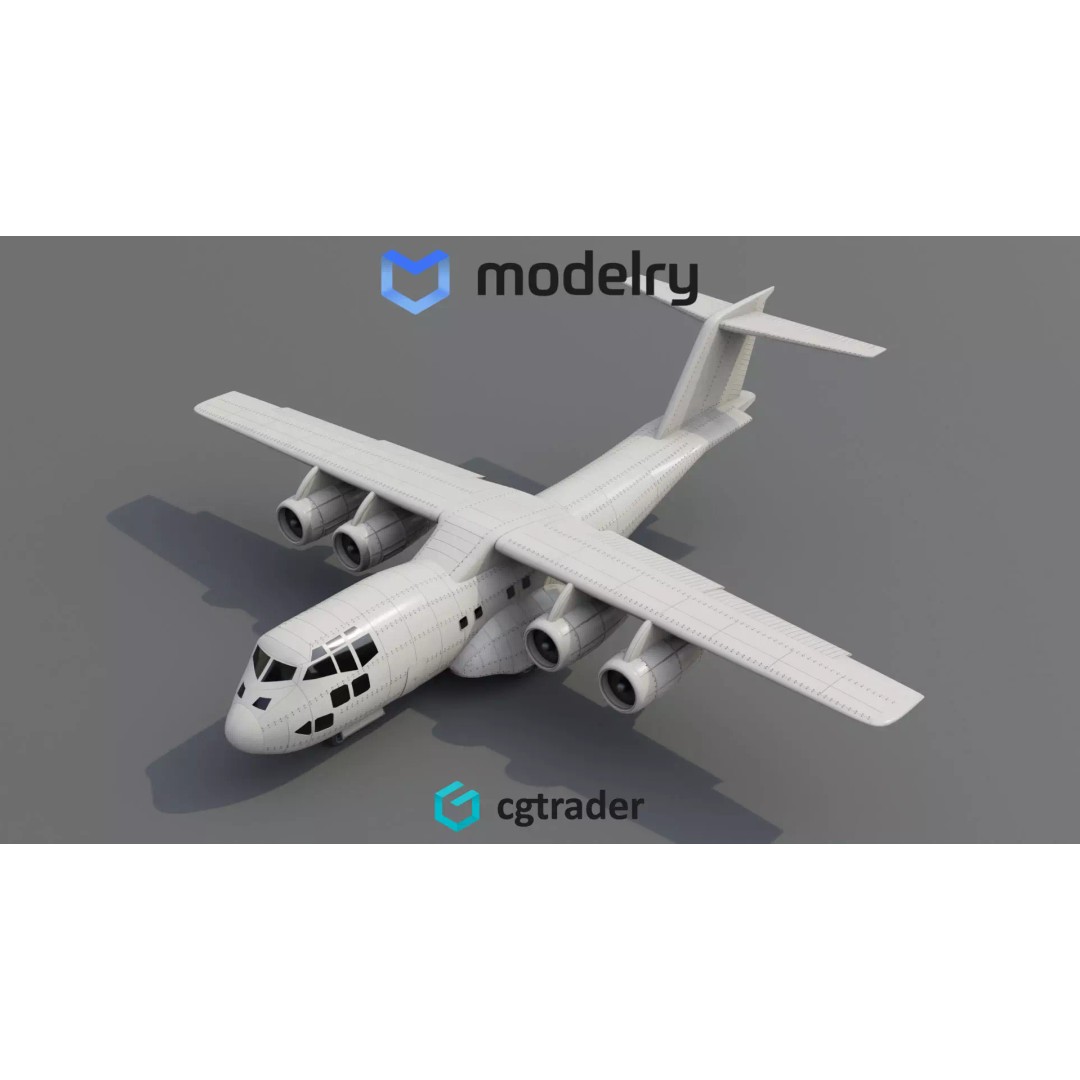 Cargo Aircraft 3D Model – High Poly Game Asset, FBX, OBJ - View 2