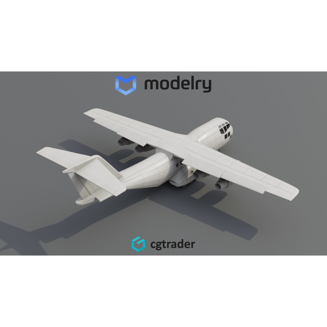 Cargo Aircraft 3D Model – High Poly Game Asset, FBX, OBJ - View 4