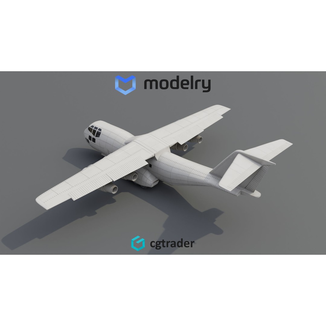 Cargo Aircraft 3D Model – High Poly Game Asset, FBX, OBJ - View 5