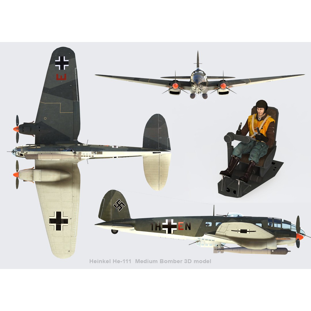 German Bomber Pilot 3D Model – WWII Character, FBX, PBR Textures - View 7