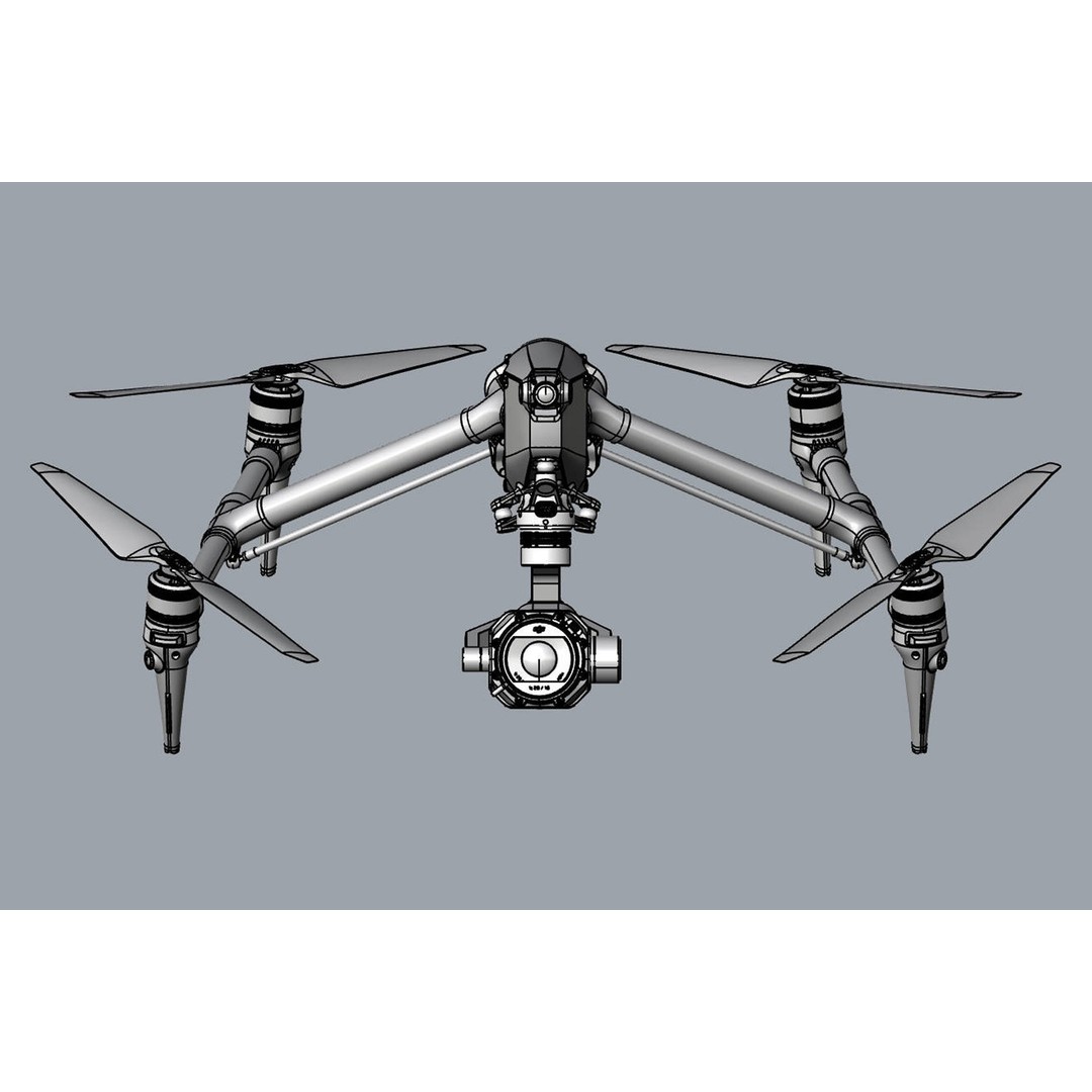 DJI Inspire 3 Drone 3D Model – High-Detail PBR Asset, FBX, OBJ - View 16