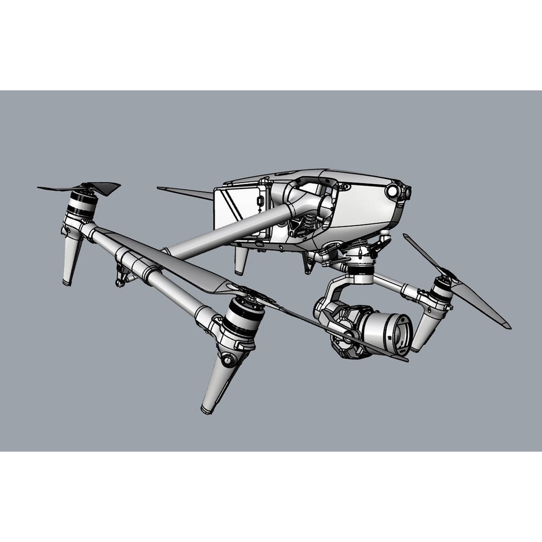 DJI Inspire 3 Drone 3D Model – High-Detail PBR Asset, FBX, OBJ - View 19
