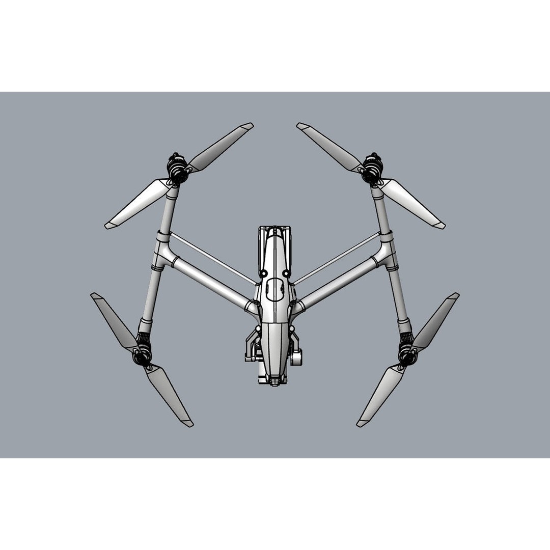 DJI Inspire 3 Drone 3D Model – High-Detail PBR Asset, FBX, OBJ - View 20