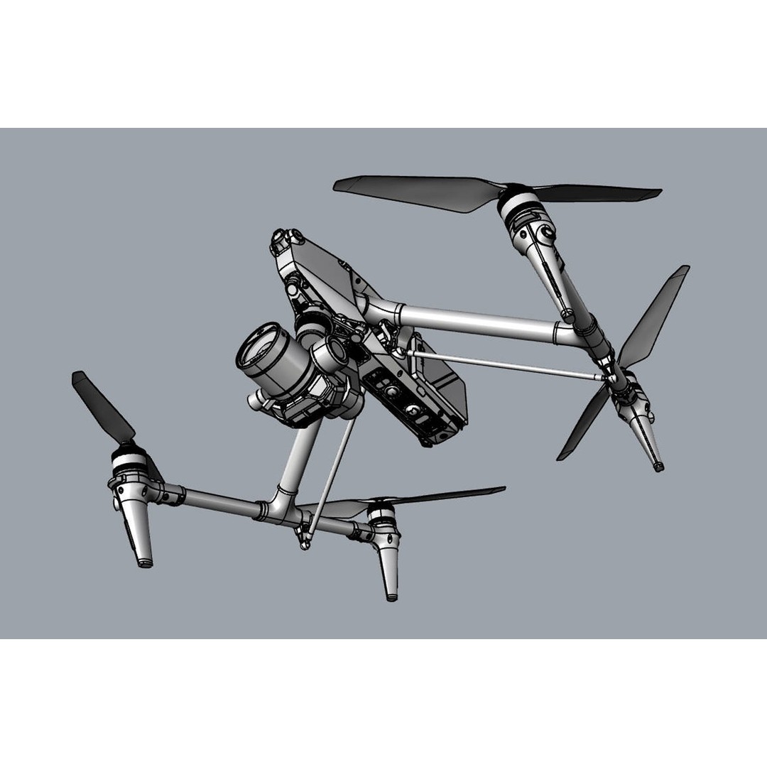 DJI Inspire 3 Drone 3D Model – High-Detail PBR Asset, FBX, OBJ - View 21