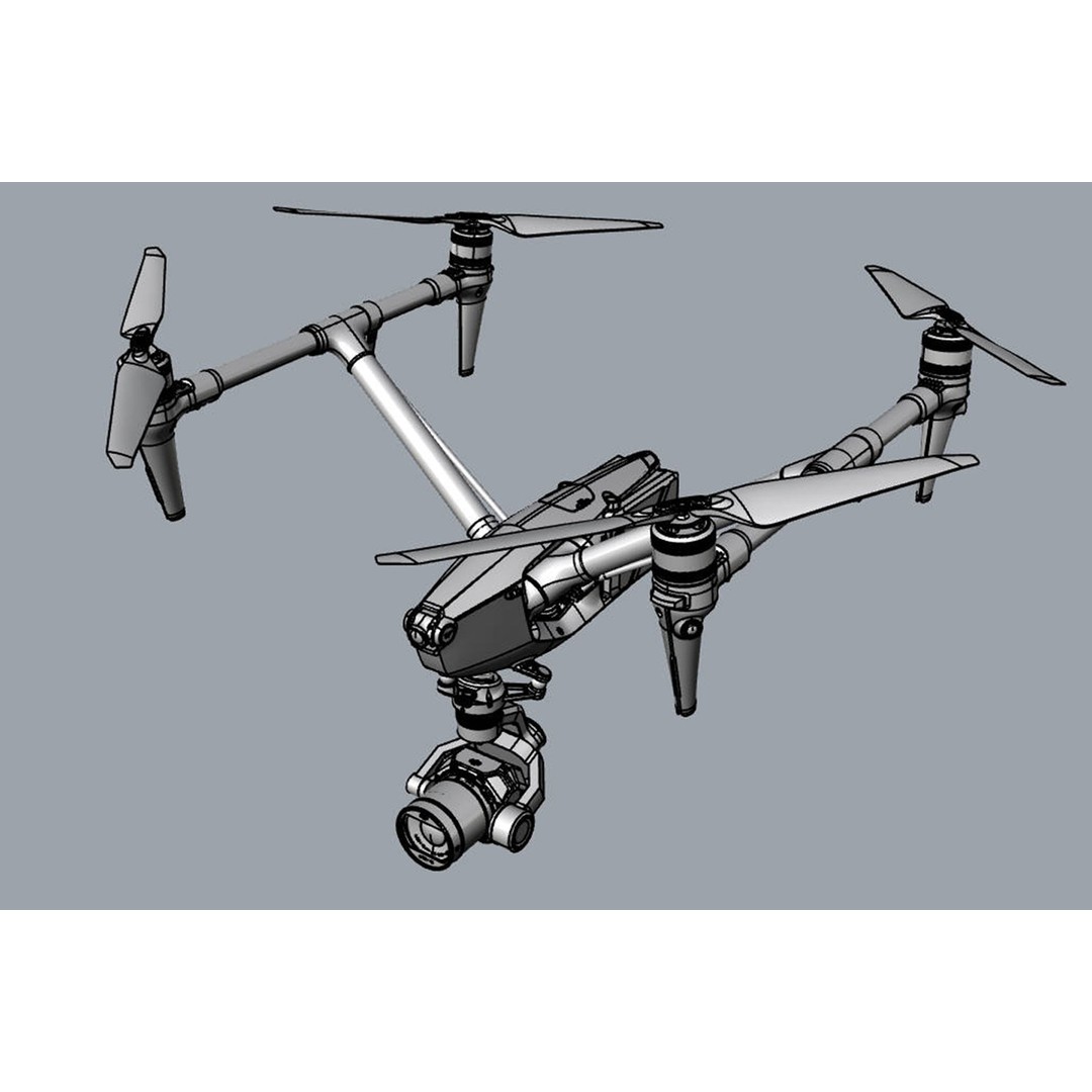 DJI Inspire 3 Drone 3D Model – High-Detail PBR Asset, FBX, OBJ - View 26