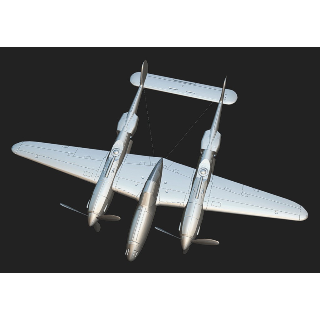 Lockheed P-38 Lightning 3D Model – Low Poly Military Aircraft, FBX - View 16