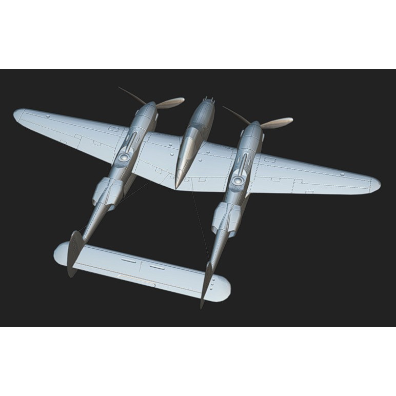 Lockheed P-38 Lightning 3D Model – Low Poly Military Aircraft, FBX - View 17