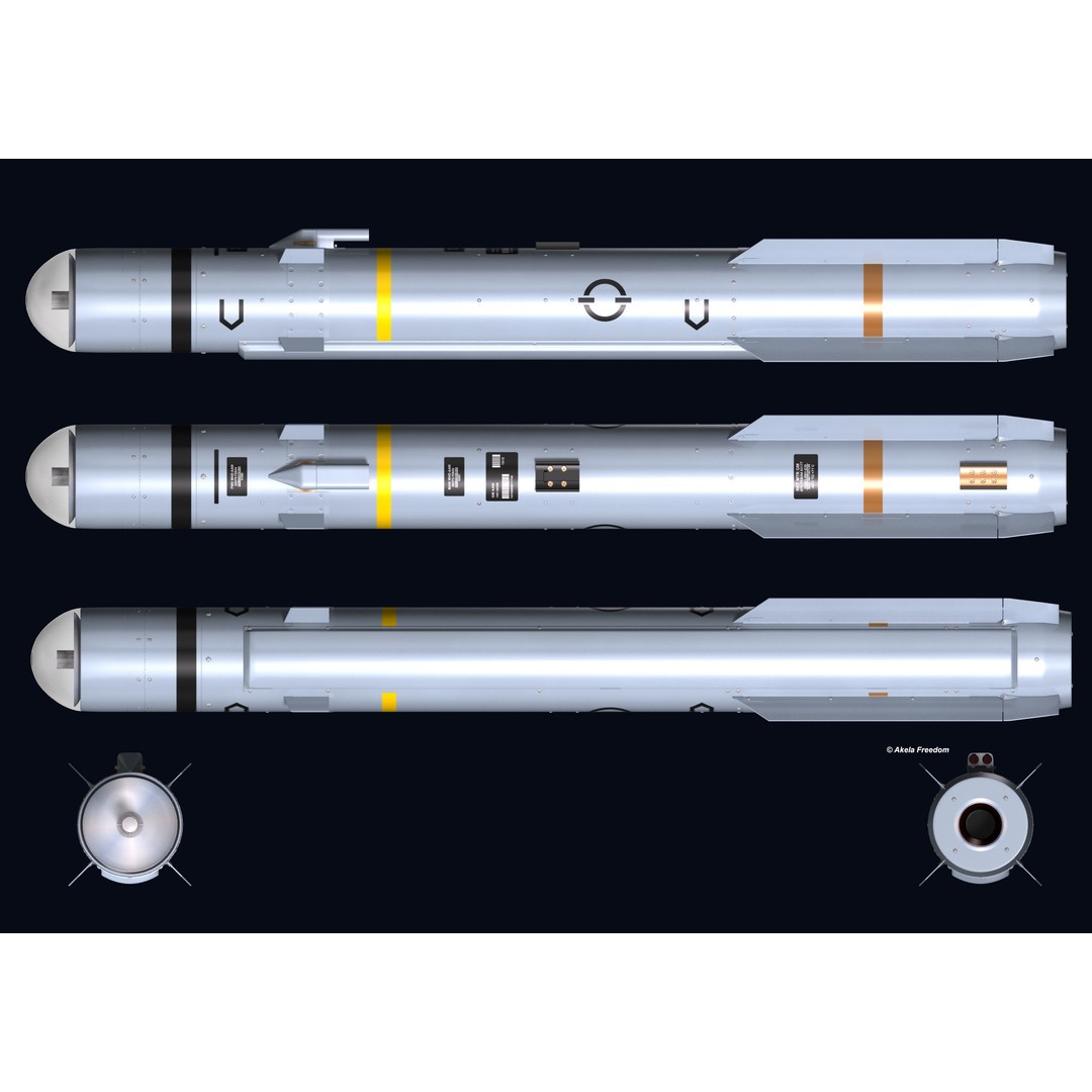 Brimstone 2 Missile 3D Model – High Poly Air-Launched Weapon, FBX - View 10