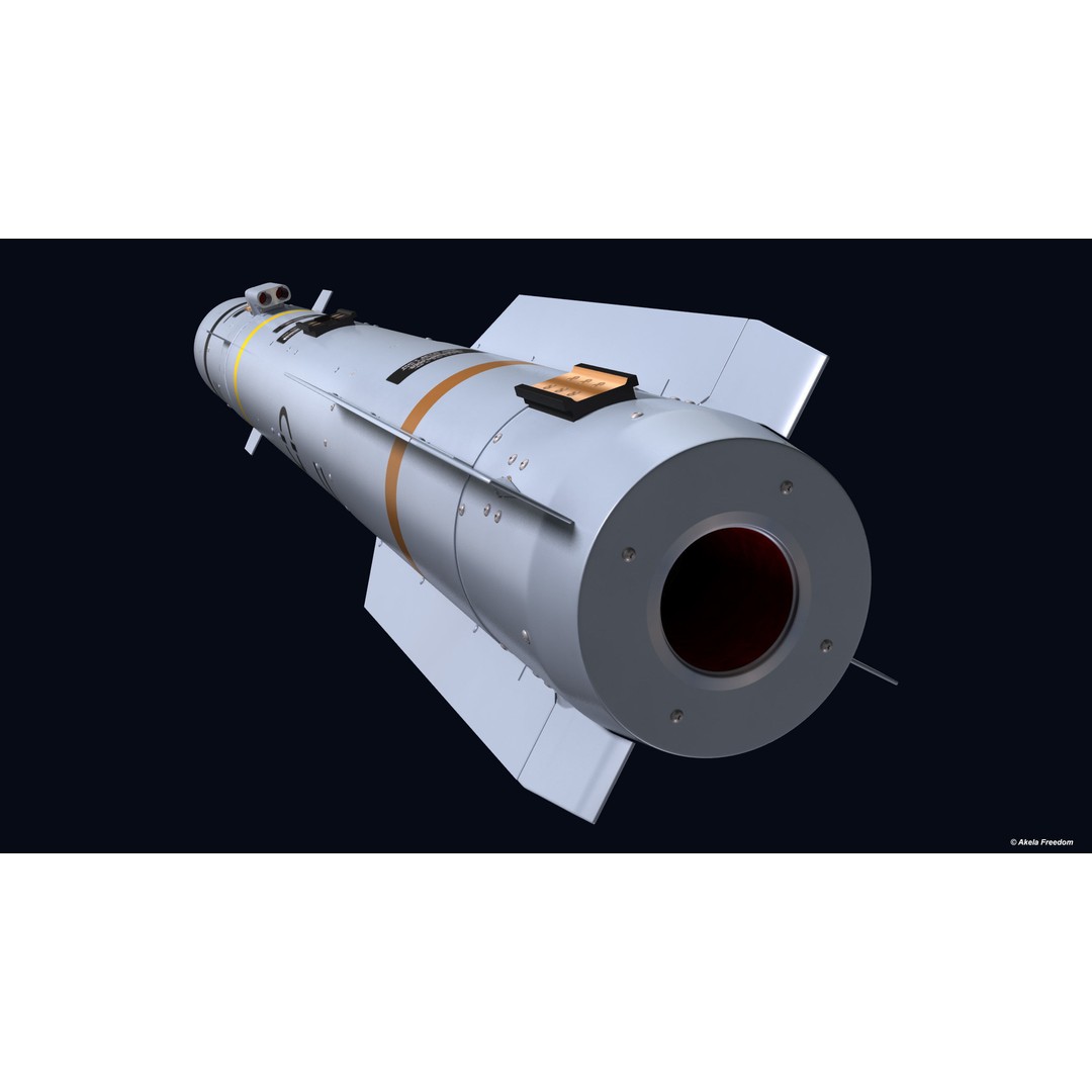 Brimstone 2 Missile 3D Model – High Poly Air-Launched Weapon, FBX - View 3