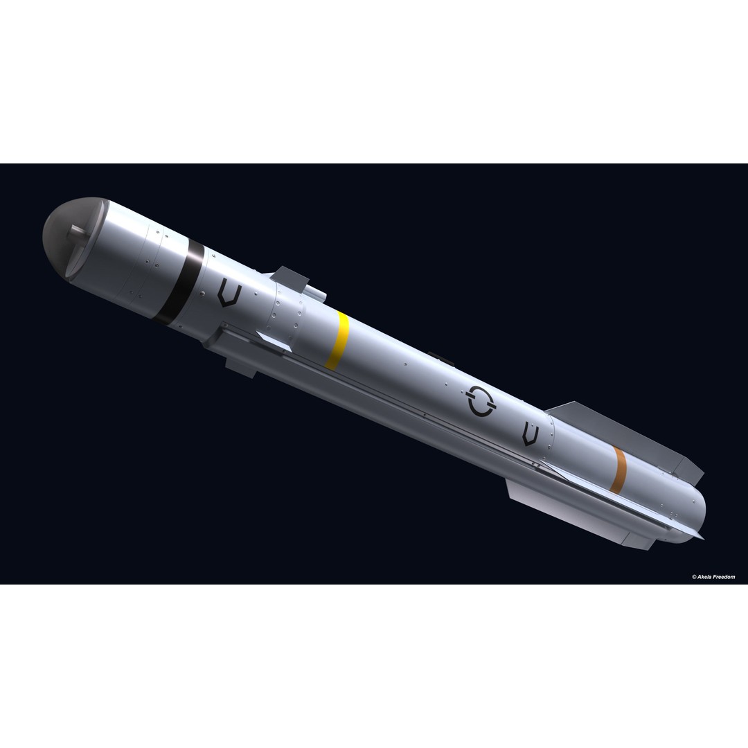 Brimstone 2 Missile 3D Model – High Poly Air-Launched Weapon, FBX - View 4