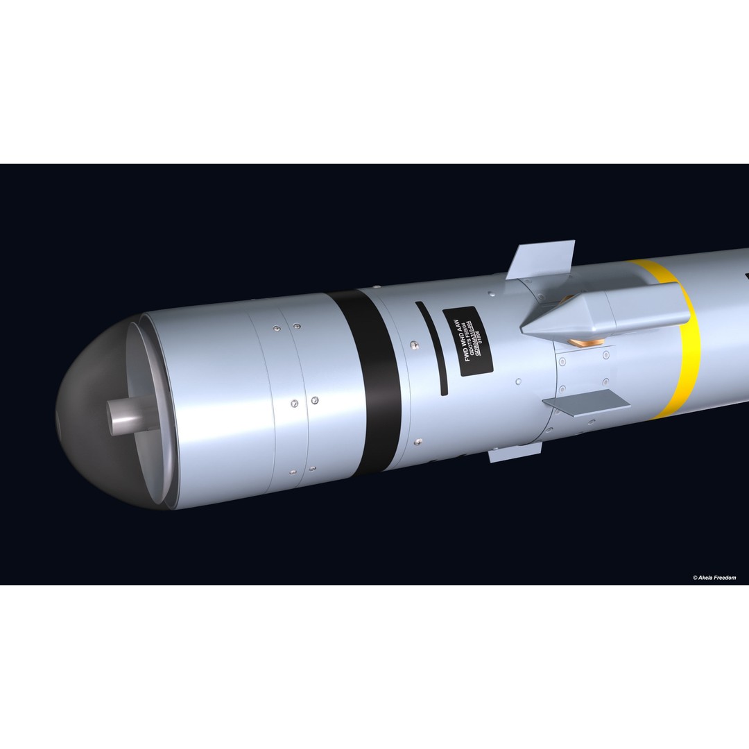 Brimstone 2 Missile 3D Model – High Poly Air-Launched Weapon, FBX - View 7