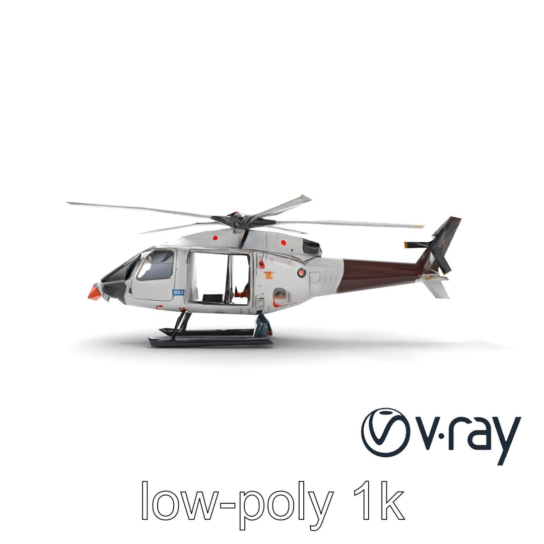 FrostBite Arctic Rescue Helicopter 3D Model – Low Poly PBR Asset, FBX