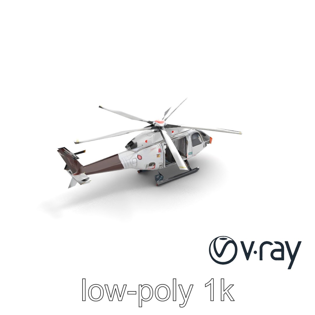 FrostBite Arctic Rescue Helicopter 3D Model – Low Poly PBR Asset, FBX - View 11
