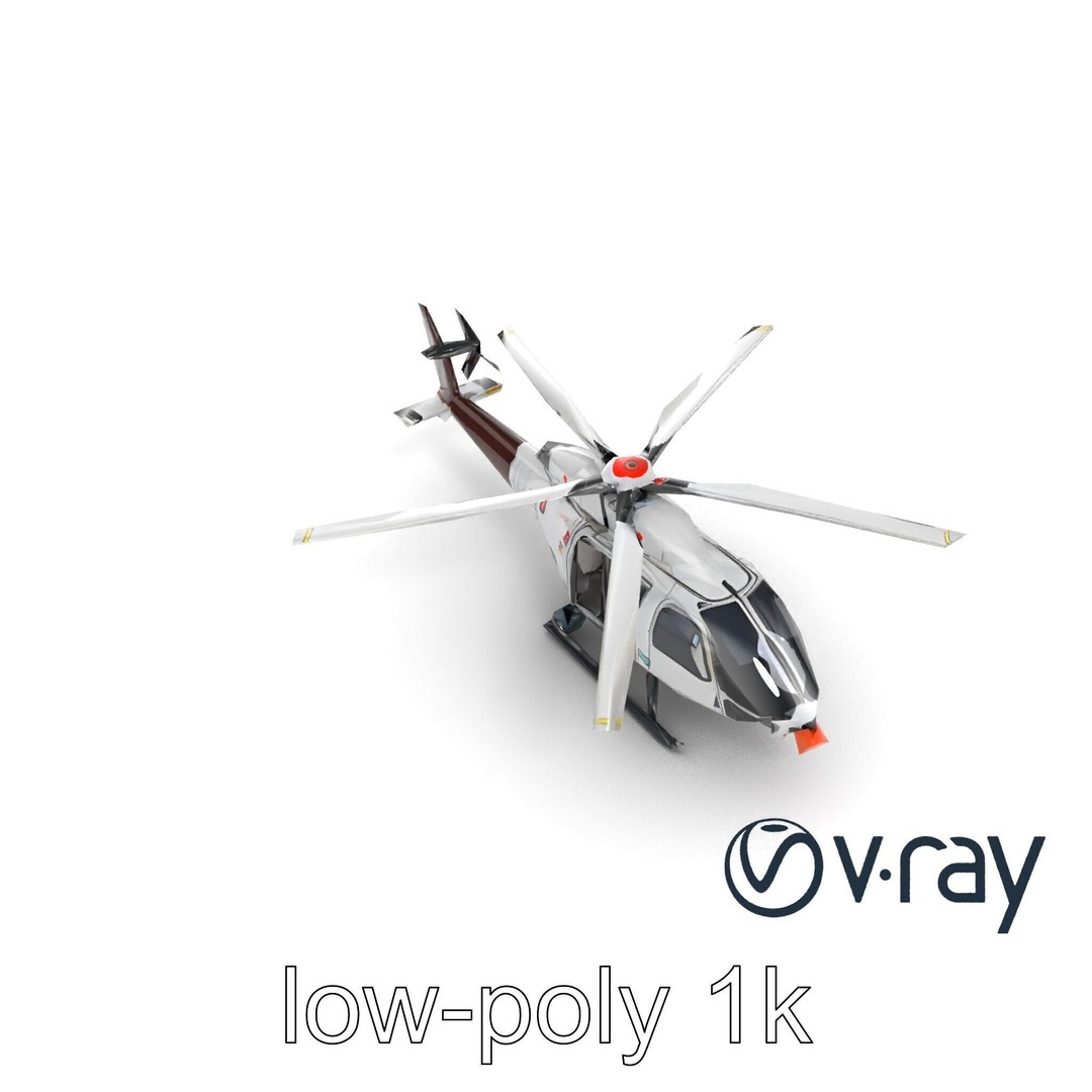FrostBite Arctic Rescue Helicopter 3D Model – Low Poly PBR Asset, FBX - View 13