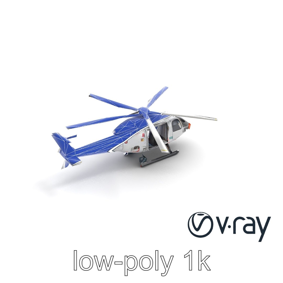 FrostBite Arctic Rescue Helicopter 3D Model – Low Poly PBR Asset, FBX - View 15