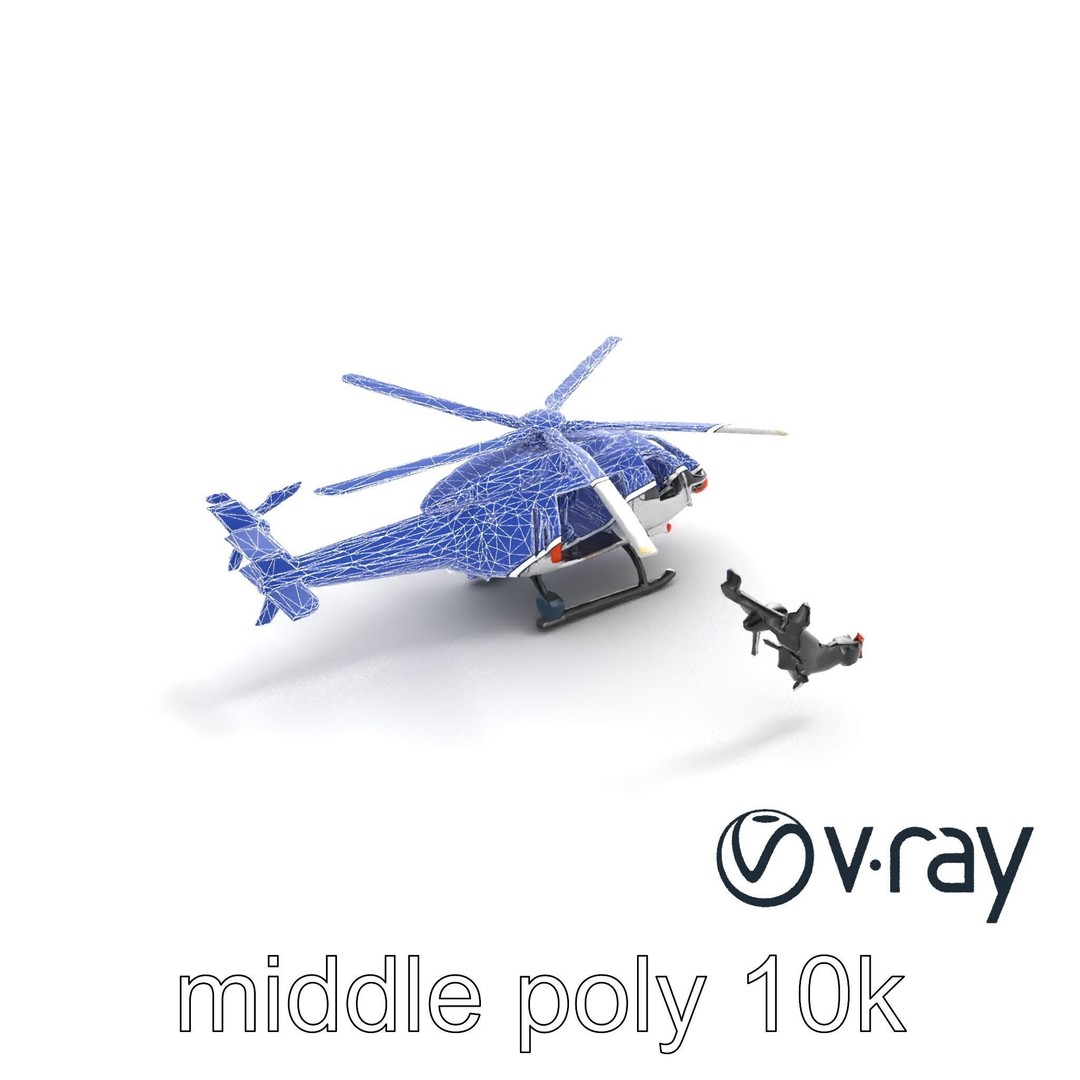 FrostBite Arctic Rescue Helicopter 3D Model – Low Poly PBR Asset, FBX - View 16