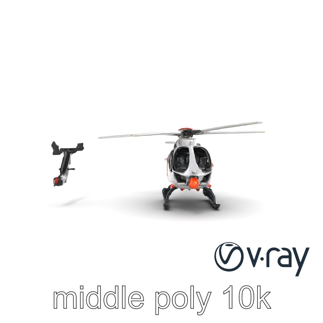 FrostBite Arctic Rescue Helicopter 3D Model – Low Poly PBR Asset, FBX - View 22