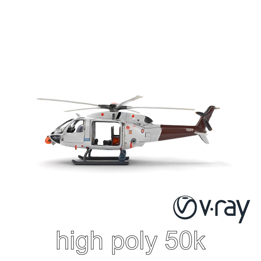 FrostBite Arctic Rescue Helicopter 3D Model – Low Poly PBR Asset, FBX - View 23