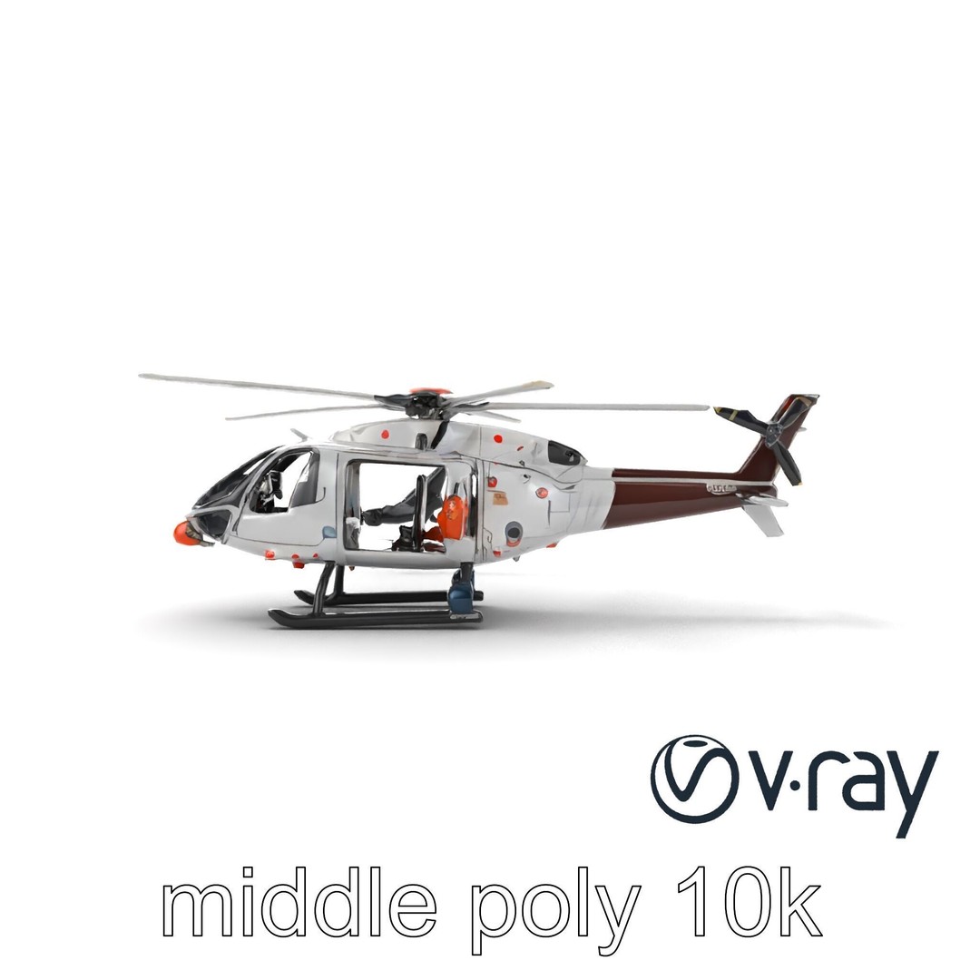 FrostBite Arctic Rescue Helicopter 3D Model – Low Poly PBR Asset, FBX - View 25