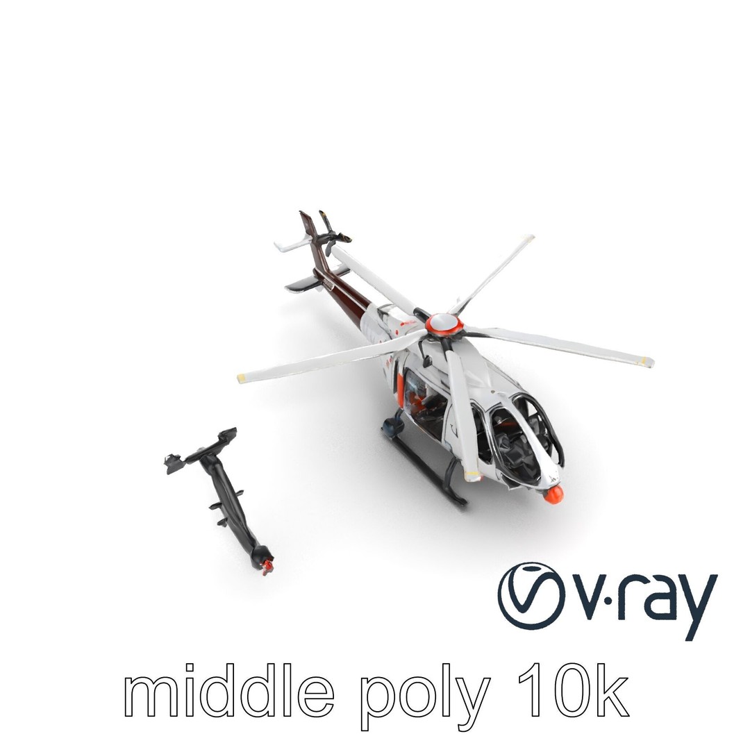 FrostBite Arctic Rescue Helicopter 3D Model – Low Poly PBR Asset, FBX - View 32
