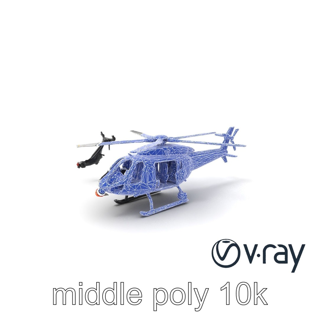 FrostBite Arctic Rescue Helicopter 3D Model – Low Poly PBR Asset, FBX - View 7