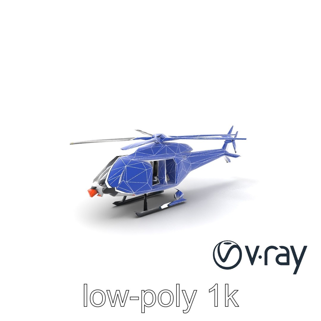 FrostBite Arctic Rescue Helicopter 3D Model – Low Poly PBR Asset, FBX - View 8