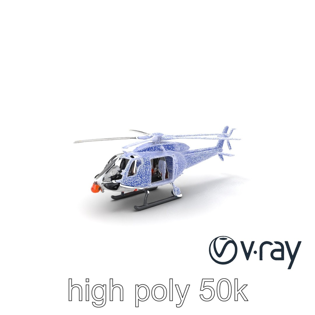 FrostBite Arctic Rescue Helicopter 3D Model – Low Poly PBR Asset, FBX - View 9