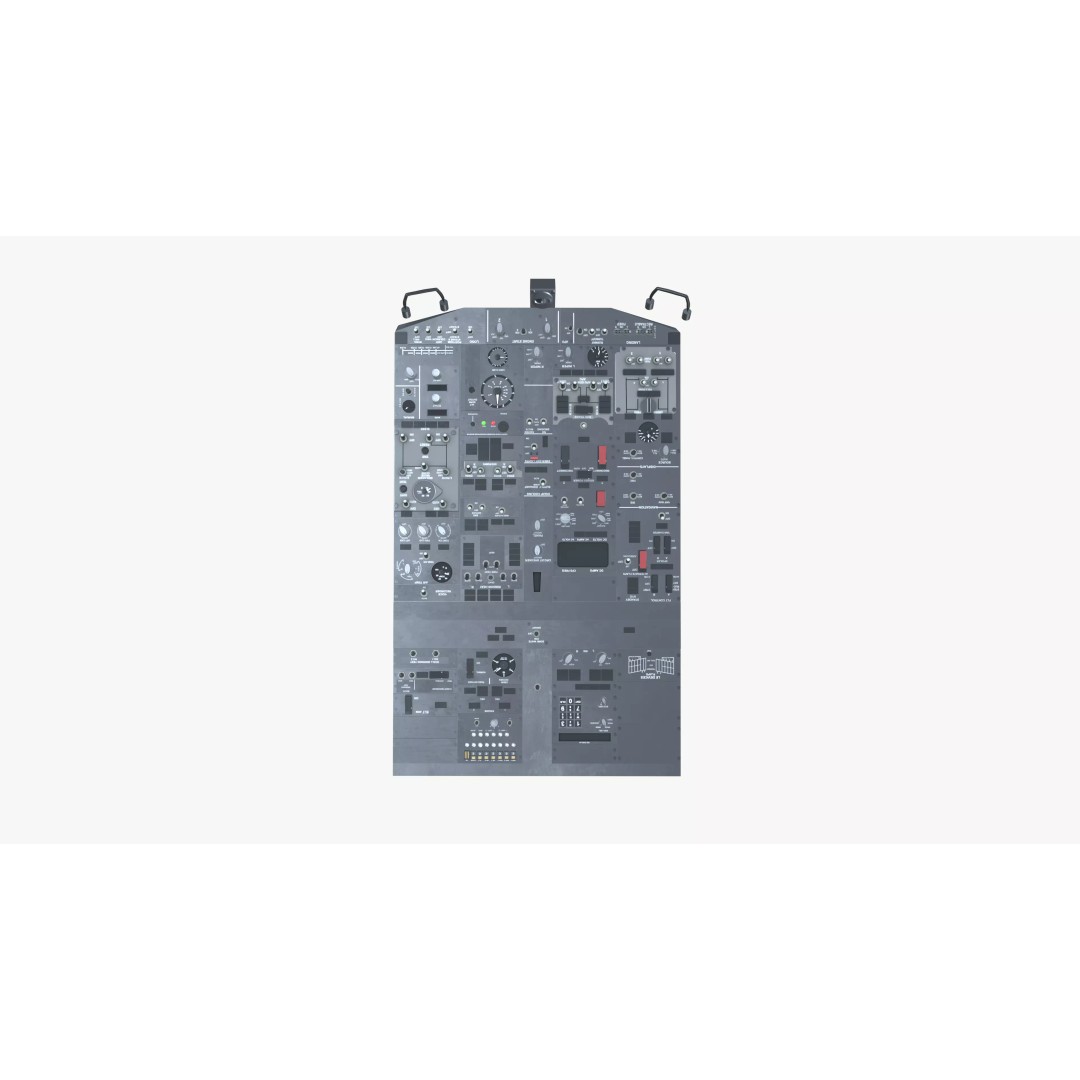 Airbus A320 Cockpit Top Panel 3D Model – High Poly PBR Asset, FBX - View 2