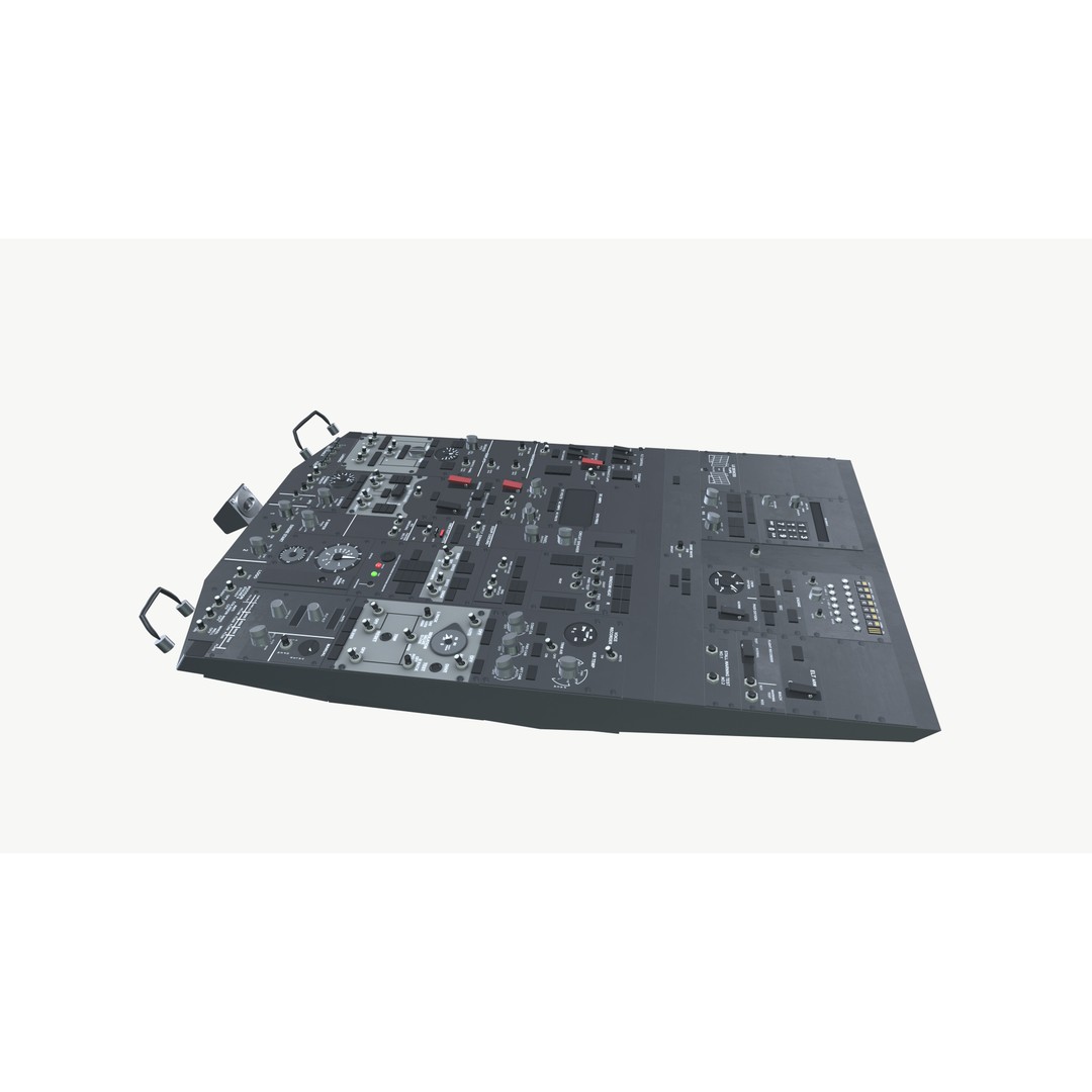 Airbus A320 Cockpit Top Panel 3D Model – High Poly PBR Asset, FBX - View 3