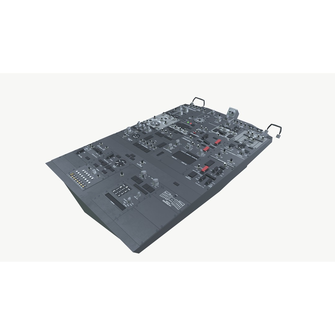 Airbus A320 Cockpit Top Panel 3D Model – High Poly PBR Asset, FBX - View 4