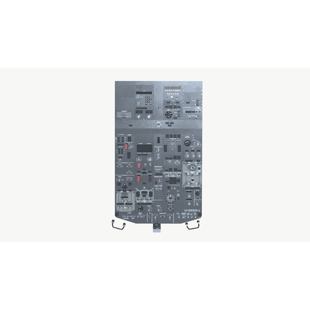 Airbus A320 Cockpit Top Panel 3D Model – High Poly PBR Asset, FBX - View 5