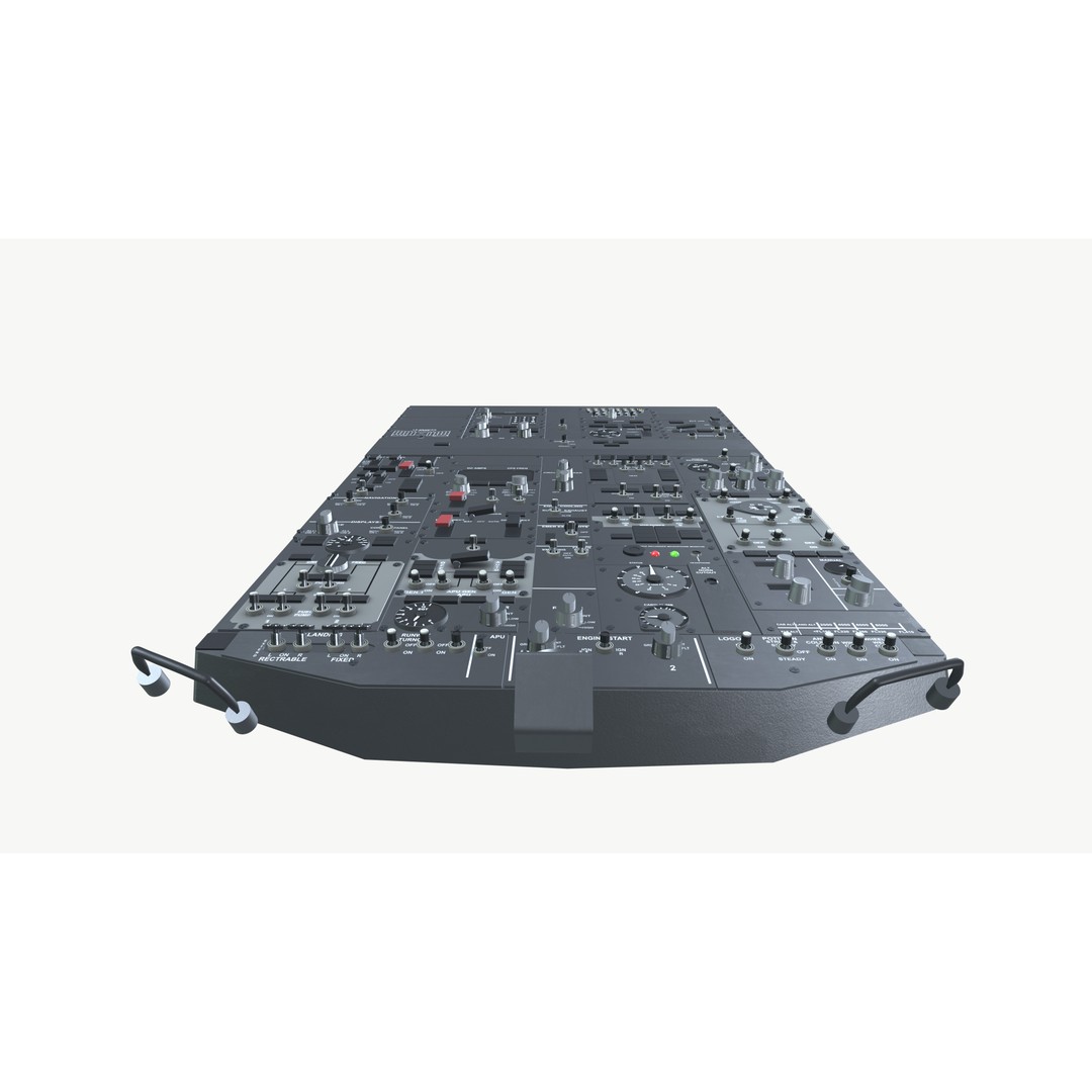 Airbus A320 Cockpit Top Panel 3D Model – High Poly PBR Asset, FBX - View 6