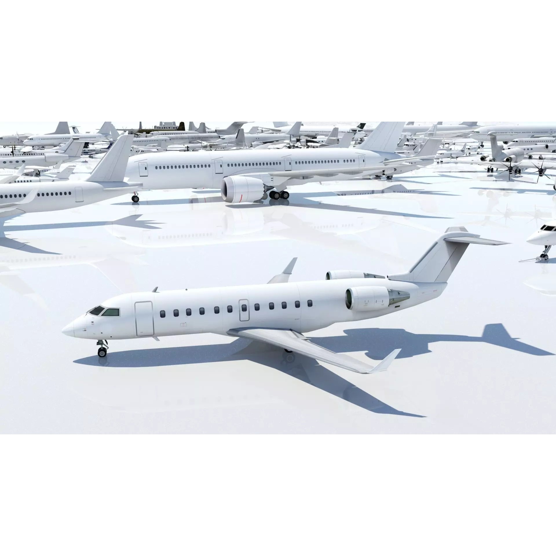 CRJ-200 Regional Jet - Low-Poly Static 3D Model - View 10