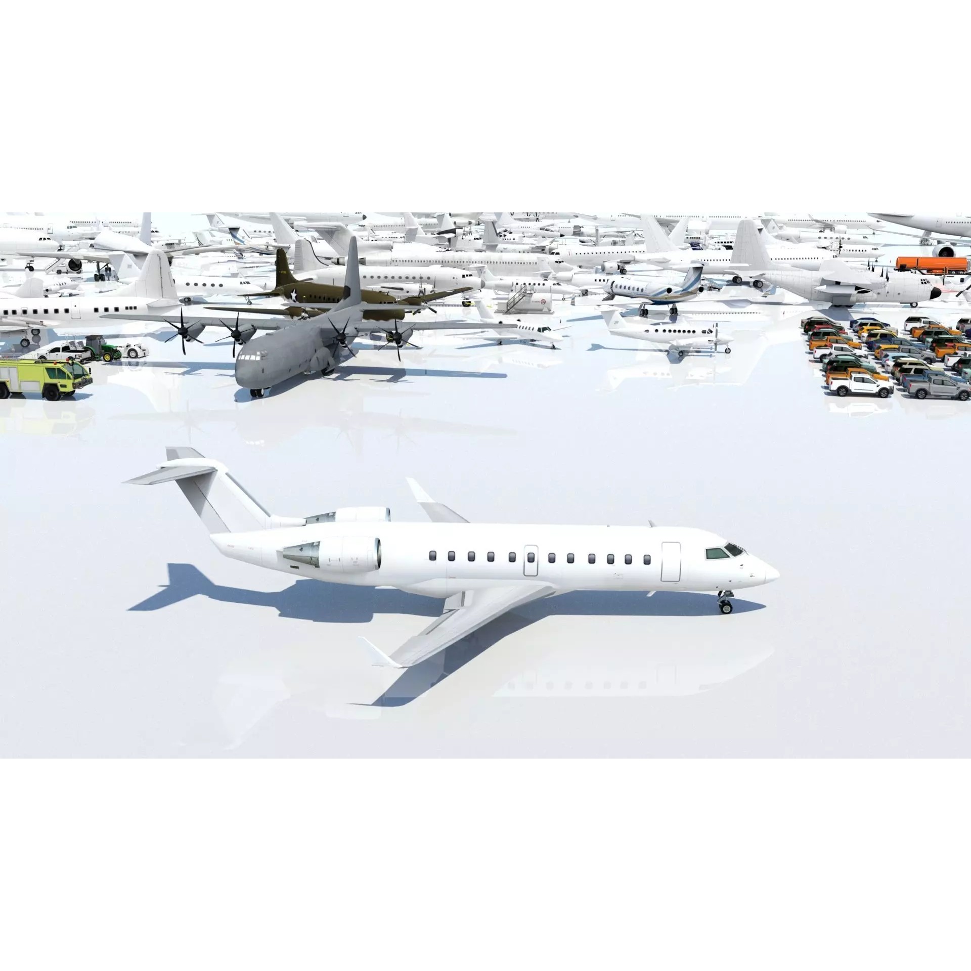 CRJ-200 Regional Jet - Low-Poly Static 3D Model - View 11