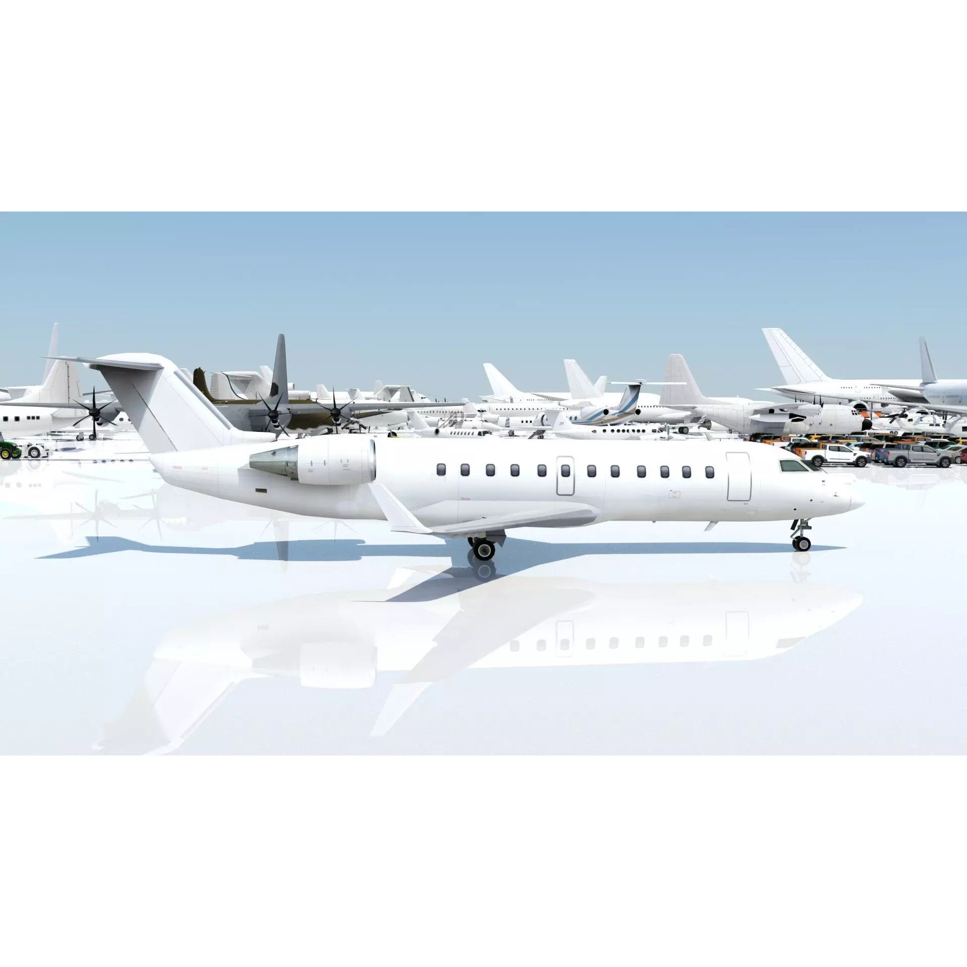 CRJ-200 Regional Jet - Low-Poly Static 3D Model - View 12
