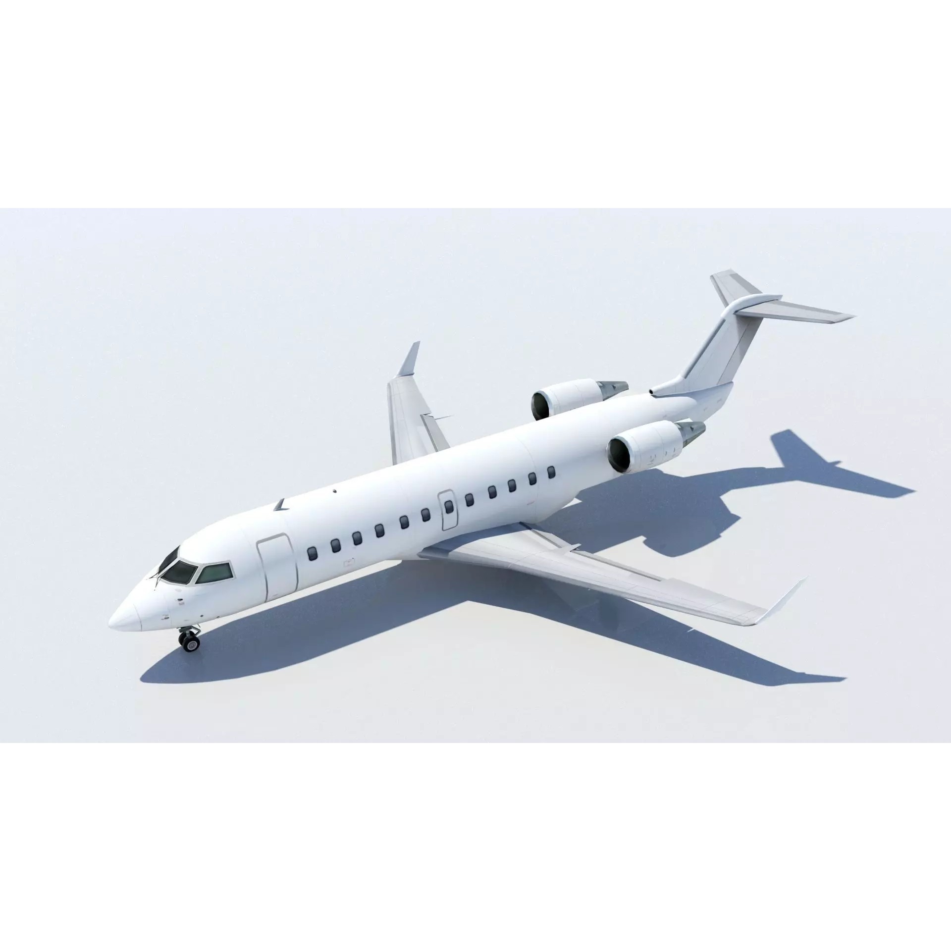 CRJ-200 Regional Jet - Low-Poly Static 3D Model - View 2